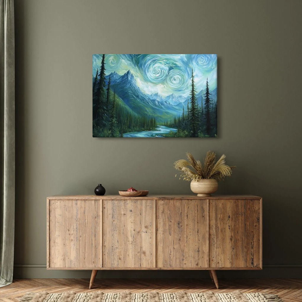 Obraz - Krajina s nádychom Van Gogha (90x60 cm)
