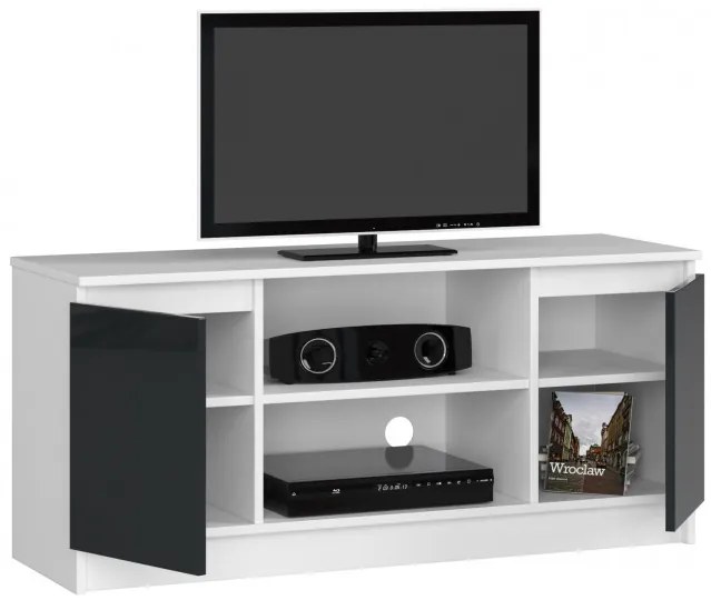 Stolík pod TV RTV 120 2D 1P grafitový, lesk