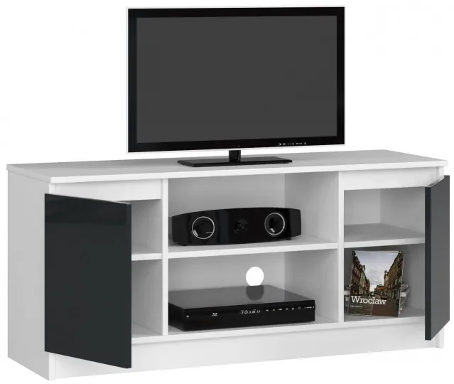 Stolík pod TV RTV 120 2D 1P grafitový, lesk