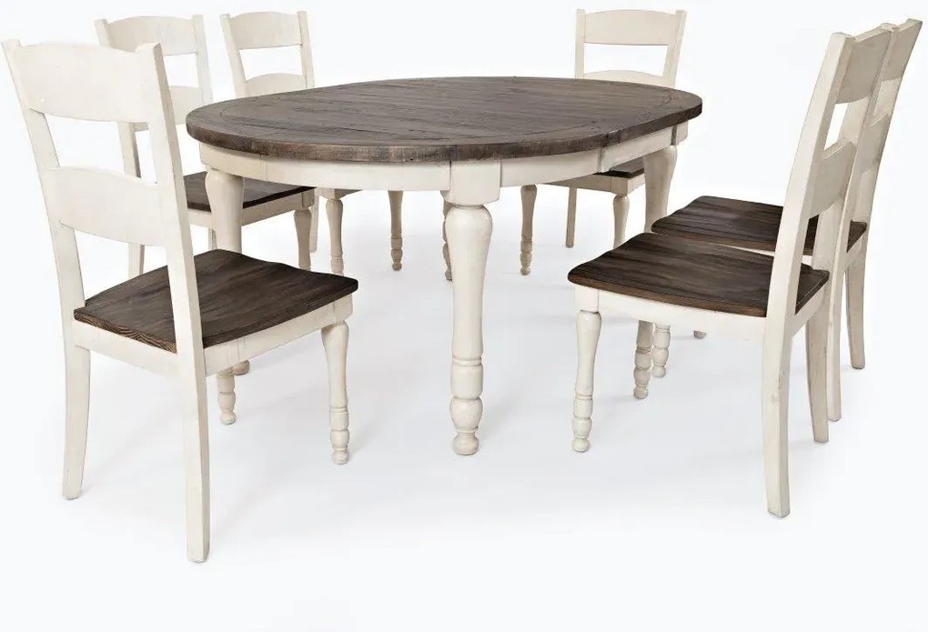 Jedálenský rozkladací stôl Avola 122/167 cm z masívu hnedý/biely