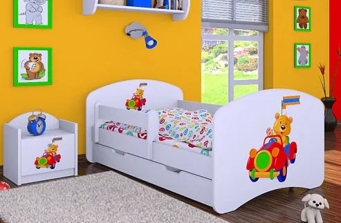 MAXMAX Detská posteľ so zásuvkou 180x90cm MACKO V AUTE