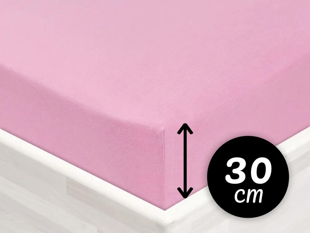 Jersey napínacie prestieradlo na vysoký matrac JR-008 Ružová lila 100 x 200 - výška 30 cm