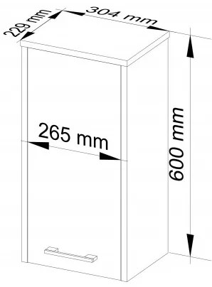 Kúpeľňová skrinka FIN W 30 cm 1D biela / sivá