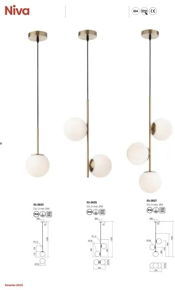 Redo 01-2623 - Luster na lanku NIVA 1xE14/28W/230V