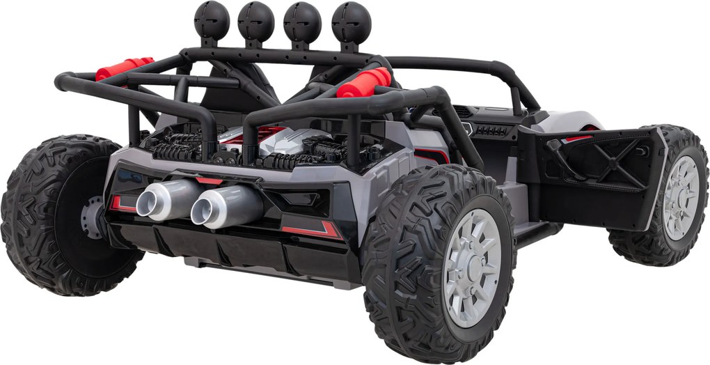 Ramiz Elektrická bugina Racing 5 pre deti +3 sivá + motory 2x200W + diaľkové ovládanie + pomalý štart
