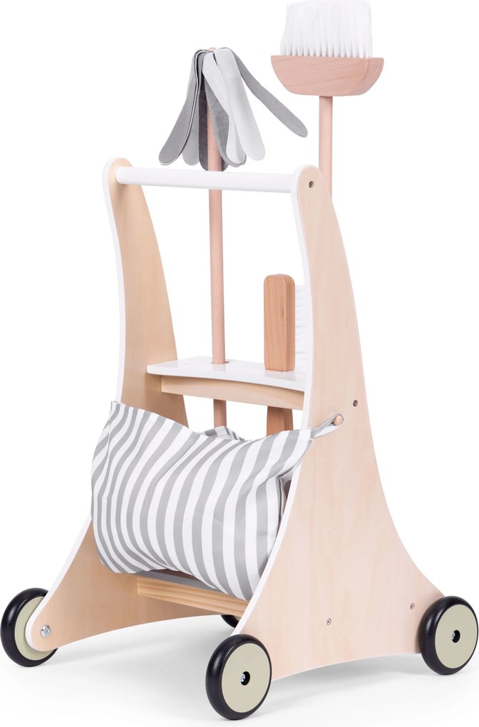 Detská drevená súprava na upratovanie s vozíkom ECOTOYS – pre deti od 3 rokov