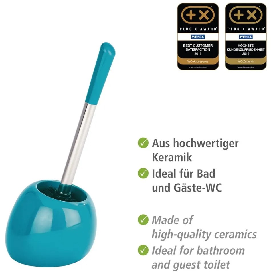 Petrolejovomodrá toaletná kefa Wenko Polaris Petrol