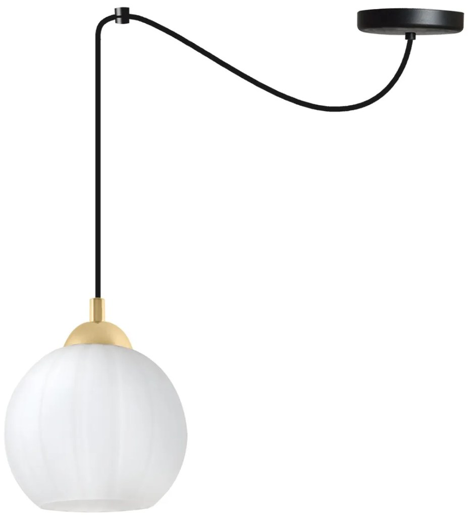 Závesné svietidlo Costa Spider, 1x biele sklenené tienidlo, b/g