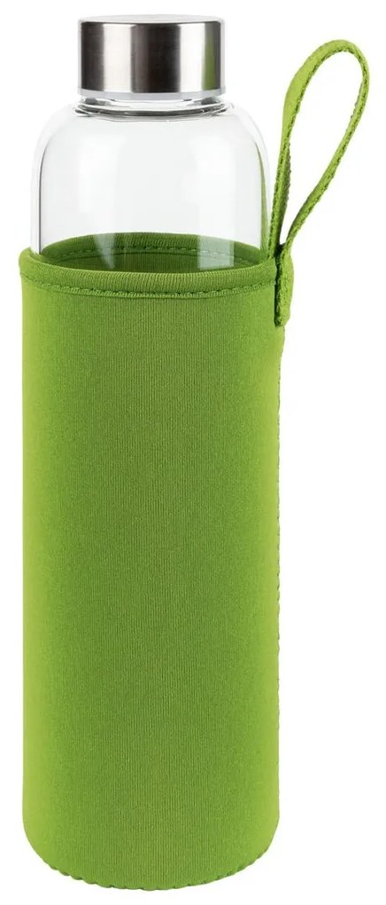 ERNESTO® Sklenená fľaša s neoprénovým ochranným poťahom (zelená) (100329548)