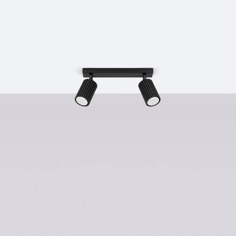 Čierne bodové svietidlo 6,5x30 cm Gleam – Sollux