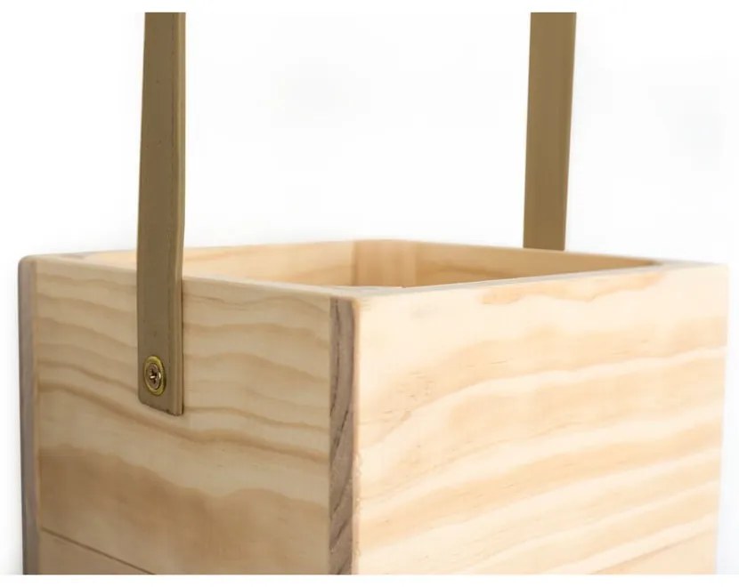 Hnedý kvetináč z jedľového dreva Surdic Colgante, 17 x 62 cm