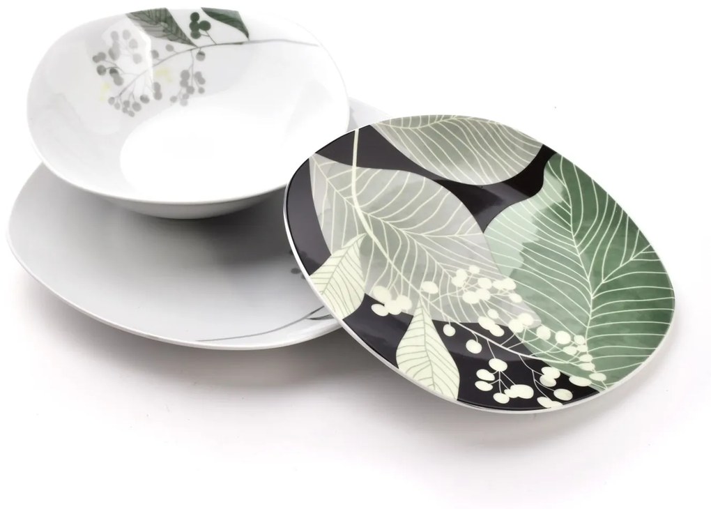 Porcelánová jedálenská súprava Herbal Black sada 18ks