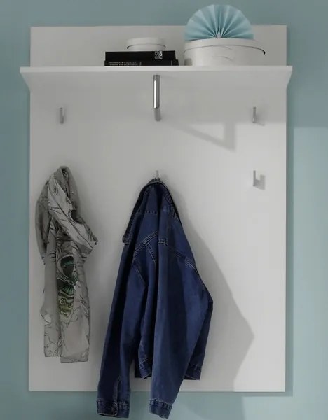 Nástenný vešiakový panel Spice, lesklý biely