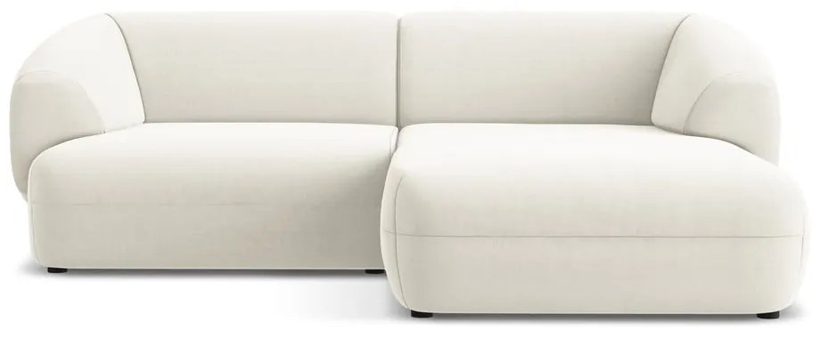 Biela zamatová rohová pohovka (pravý roh) Moana – Makamii