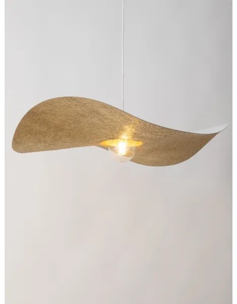 Luster na lanku KAPELLO 1xE27/60W/230V pr. 76 cm biela/zlatá