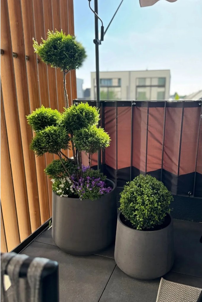 Kvetináč TROPICO, sklolaminát, výška 29 cm, antracit