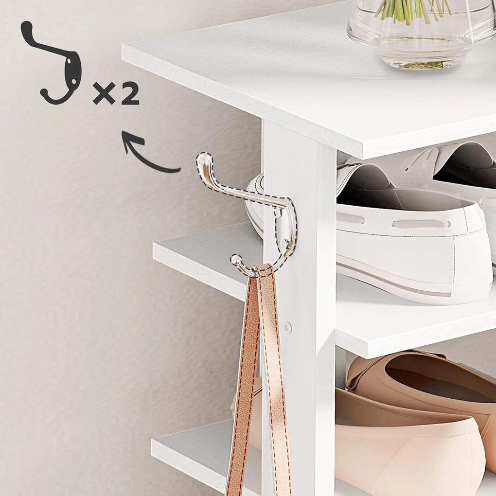 Úzky botník Vasagle Kloudy 28 cm biely