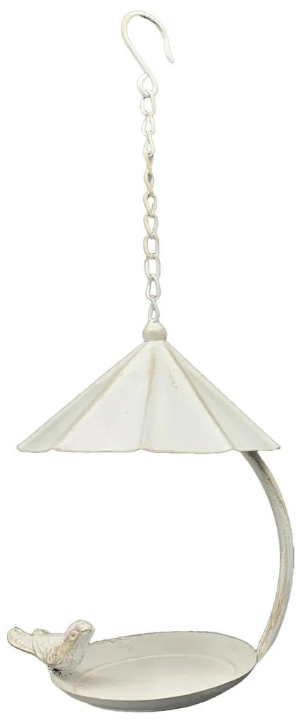 Závesné napájadlo pre vtáky Lillian, 43x18 cm, kov, krémová