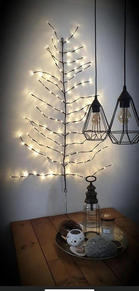 LED nástenný vianočný stromček ZIGGY, hnedý - viac veľkostí Veľkosť: S