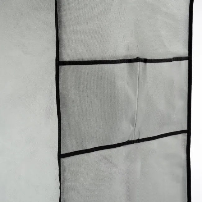 Šatníková skriňa SONIA s 8 policami a sivým závesom