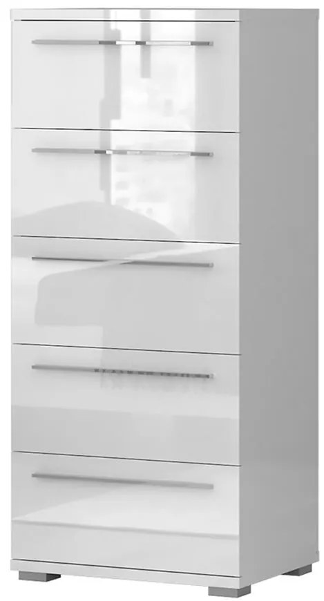Komoda Piano 5S F5/PN-70/KA/70 crystal white