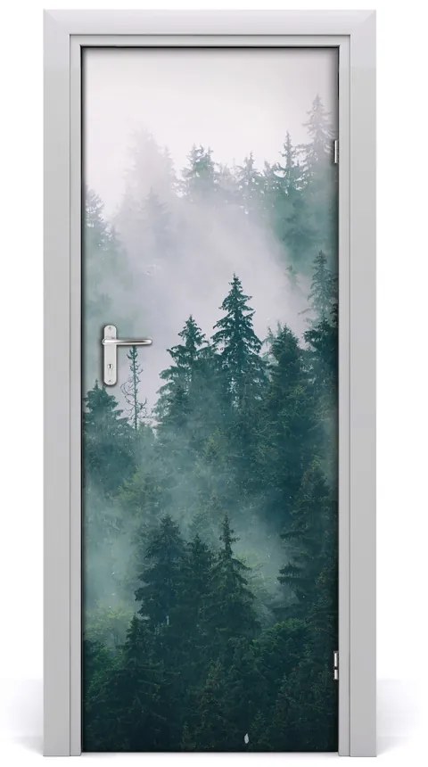 Fototapeta na dvere hmla nad lesom 85x205 cm