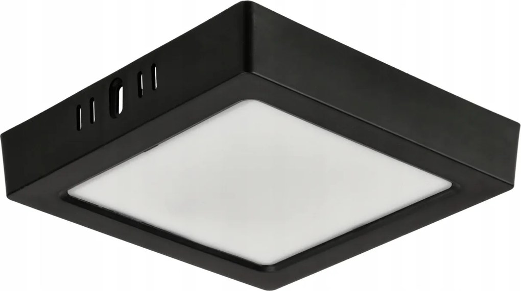 LED prisadený stropný panel – štvorec, 12 W, 1200 lm, čierny