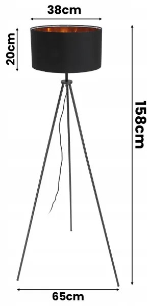 Stojacia lampa 1xE27/40W/230V čierna
