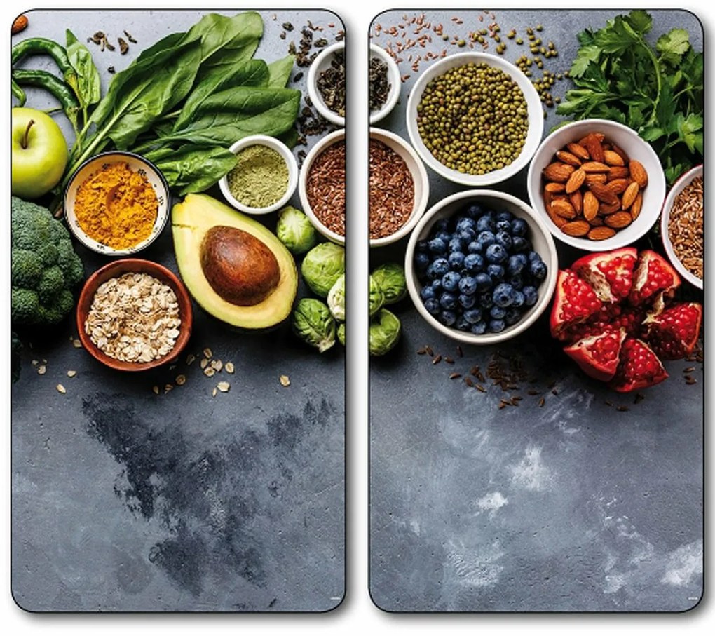 Doska na krájanie Cover Veggie, sklo, sada 2ks, 52x30 cm