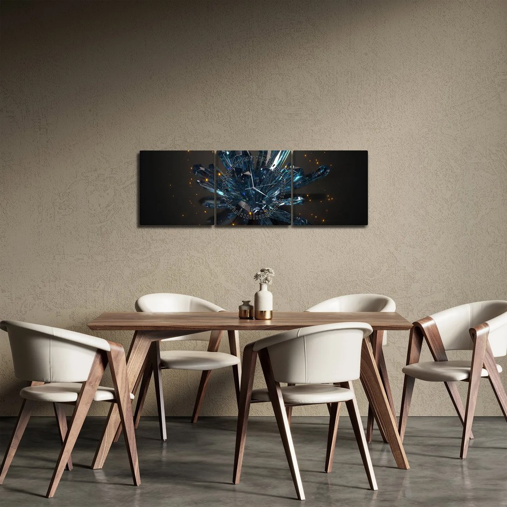 Obraz kryštálu (s hodinami) (90x30 cm)