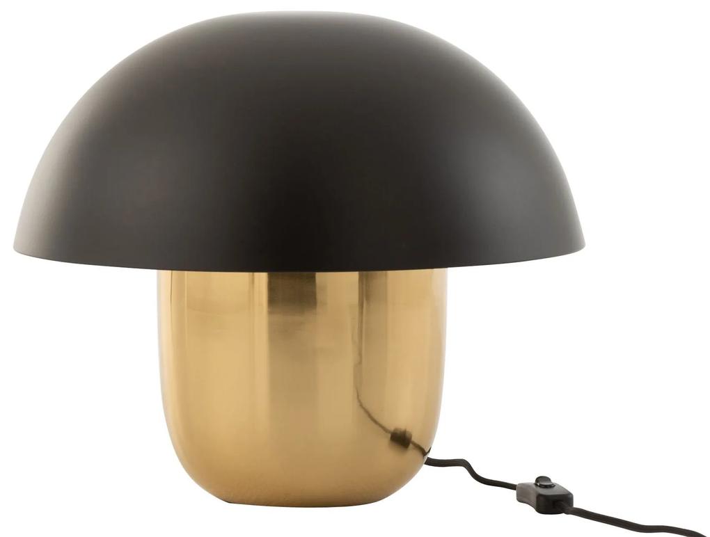 Čierno-zlatá kovová stolná lampa Mushroom antik - Ø 40* 34cm
