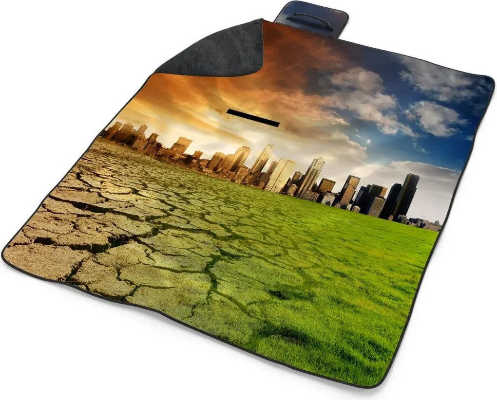 Sablio Plážová deka Vyprahnutá zem pred mrakodrapmi: 200x140 cm