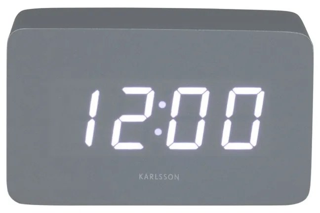 Karlsson 5983GY dizajnové LED hodiny s budíkomsivé, 10 cm
