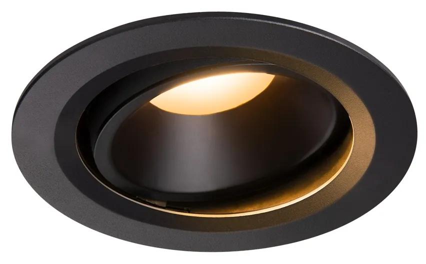 Stropné svietidlo SLV NUMINOS® MOVE DL L vnitřní LED zápustné stropné svietidlo čierna/čierna 2700 K 55° otočné a výkyvné 1003631