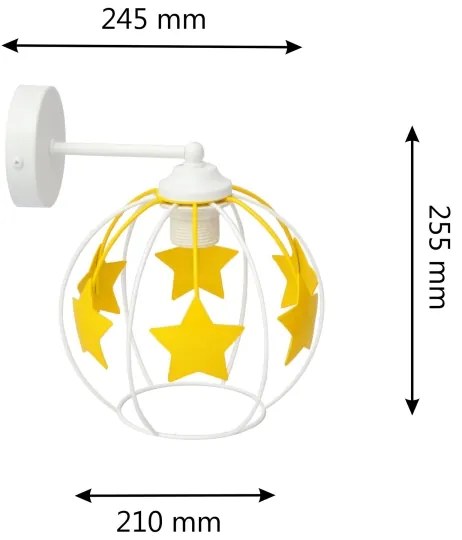 Detská nástenná lampa STARS 1xE27/15W/230V žltá/biela