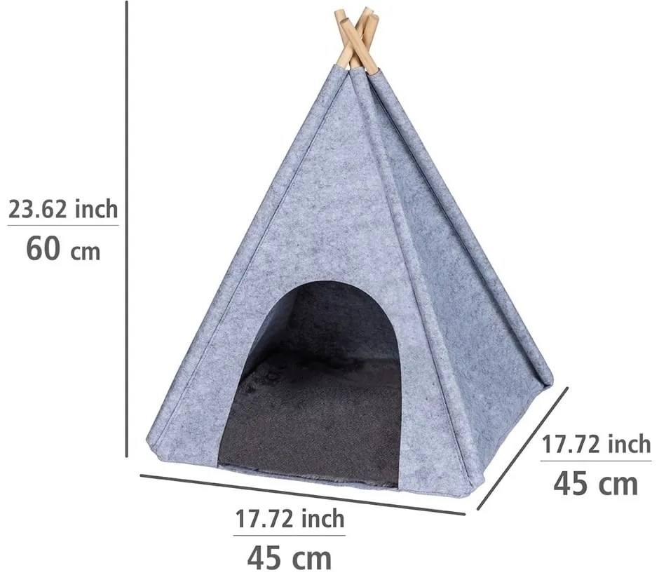 Svetlosivý teepee stan pre domácich maznáčikov Wenko
