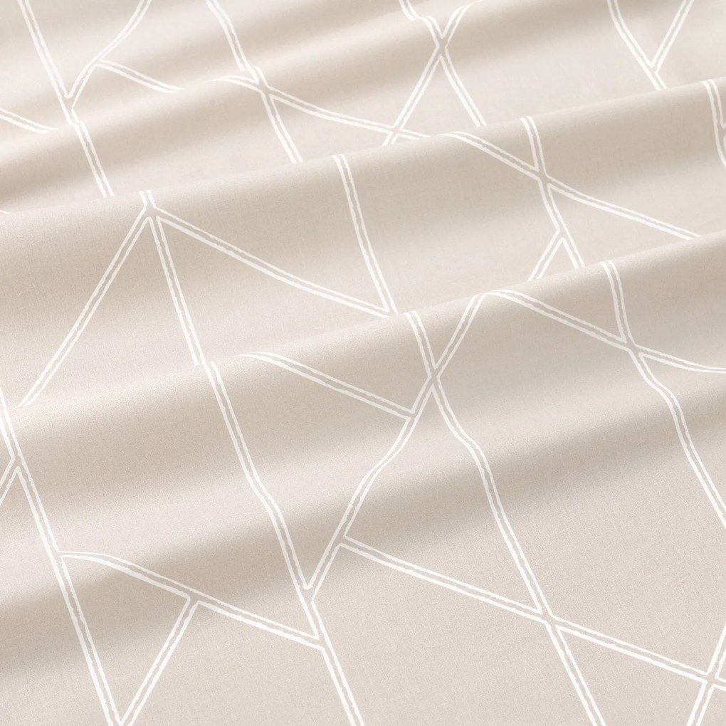 Goldea bavlnený záves - geometrické línie na latte 220x150 cm