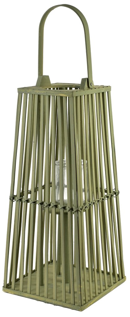 Proutěná lucerna LUCIE Green 26,5x57 cm zelená