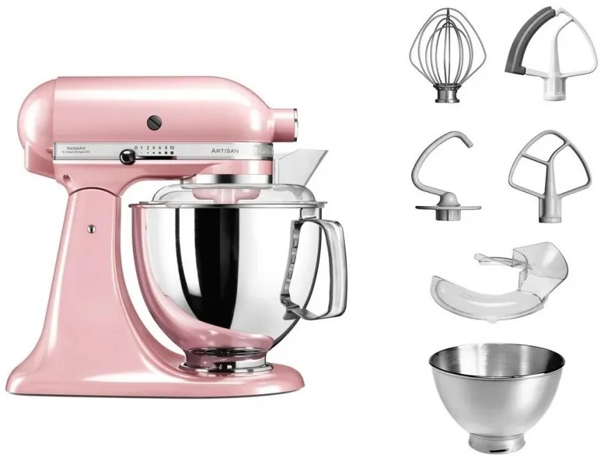 Kuchynský robot KitchenAid Artisan 4,8 l, ružový satén, 5KSM175PSESP