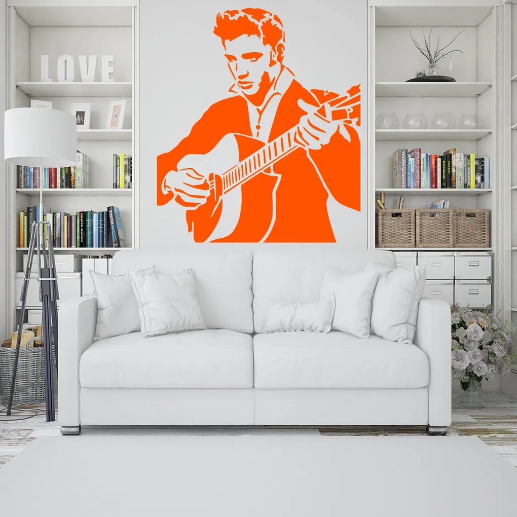 Veselá Stena Samolepka Elvis Presley Farba: ružová, Veľkosť: 80 x 76 cm