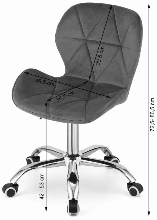 Set do pracovne ZARIMO stôl 80x40 cm čierny + kreslo AVOLA VELVET sivé