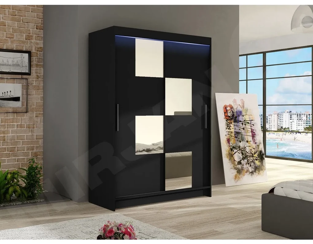Skriňa Ada III, Farby: sonoma, Osvetlenie: osvetlenie LED RGB - farebné