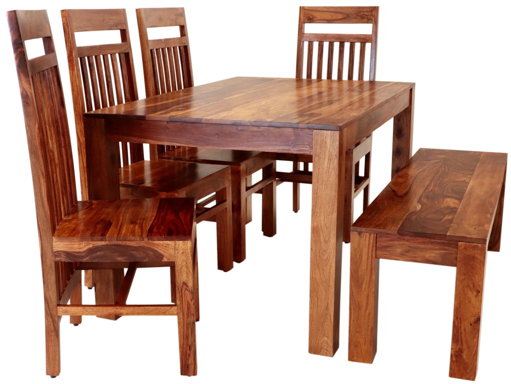 furniture-nabytek.cz - Jídelní stůl a židle masiv pro 6 osob z masivu palisandr
