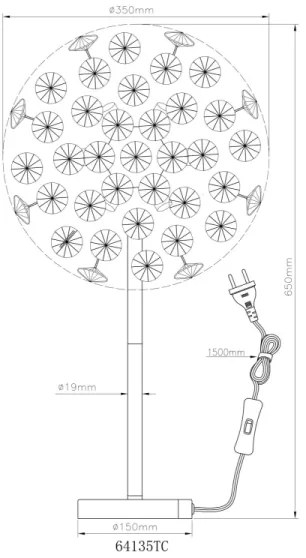 Globo 64135TC - LED Stolná lampa KATRINA 8xG9/3,5W/230V lesklý chróm