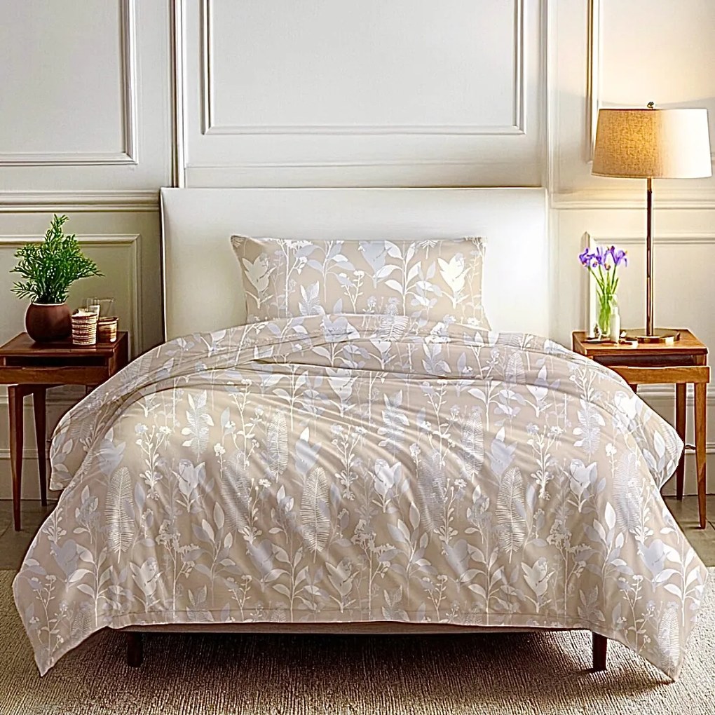 Obliečky krepové Meadow TiaHome - 1x Vankúš 90x70cm, 1x Paplón 140x200cm