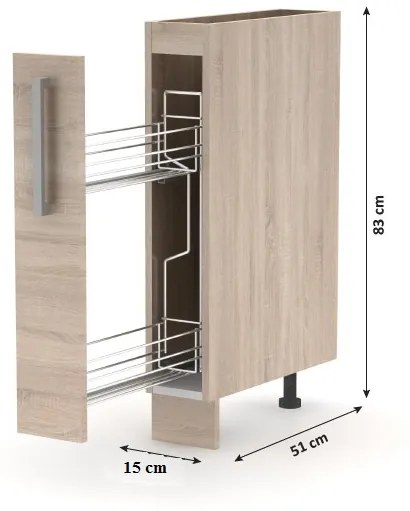 Dolná kuchynská skrinka s výsuvným košom NOPL-066-VK Noliana (dub sonoma). Vlastná spoľahlivá doprava až k Vám domov. 1015430