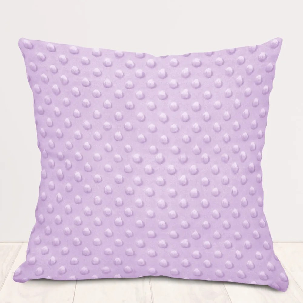 Biante Detská obliečka na vankúš Minky 3D bodky MKP-002 Fialová lila 40 x 40 cm