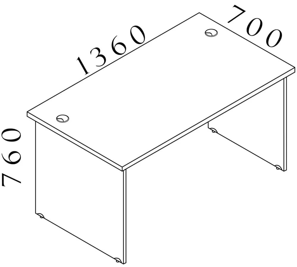 Stôl Visio LUX 136 x 70 cm, dub
