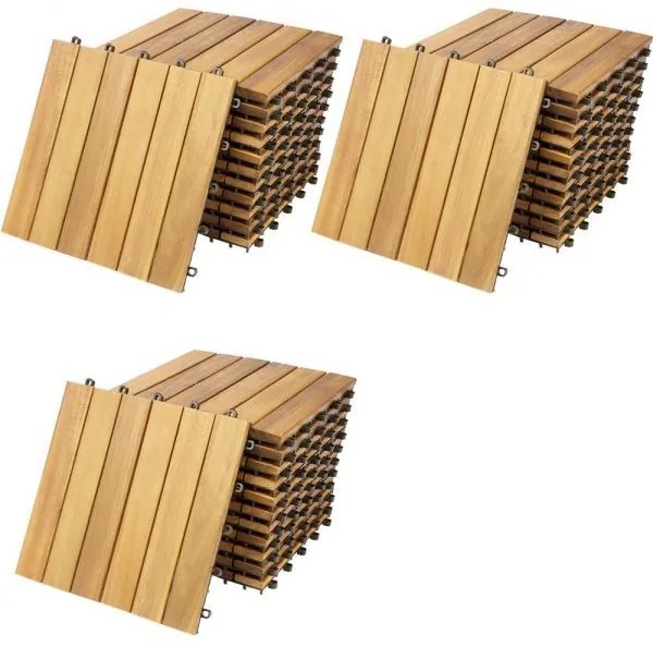 InternetovaZahrada Drevené dlaždice – sada 33ks, 30×30 cm