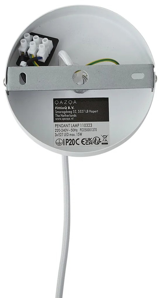 Moderné závesné svietidlo biele 50cm 3-svetelné - Drum Duo